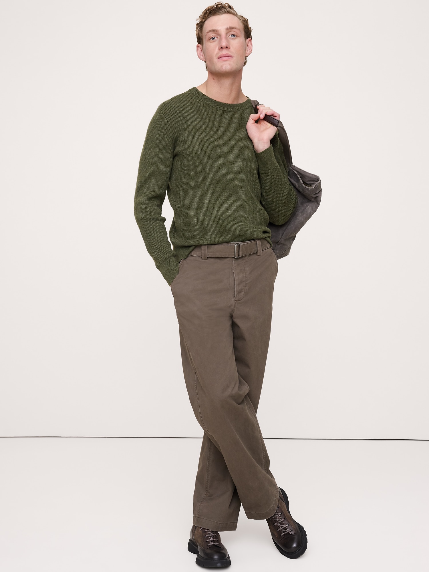 CHANDAIL RAS DU COU EN LAINE MÉRINOS CHAUDE