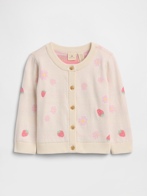 Baby Print Crewneck Cardigan