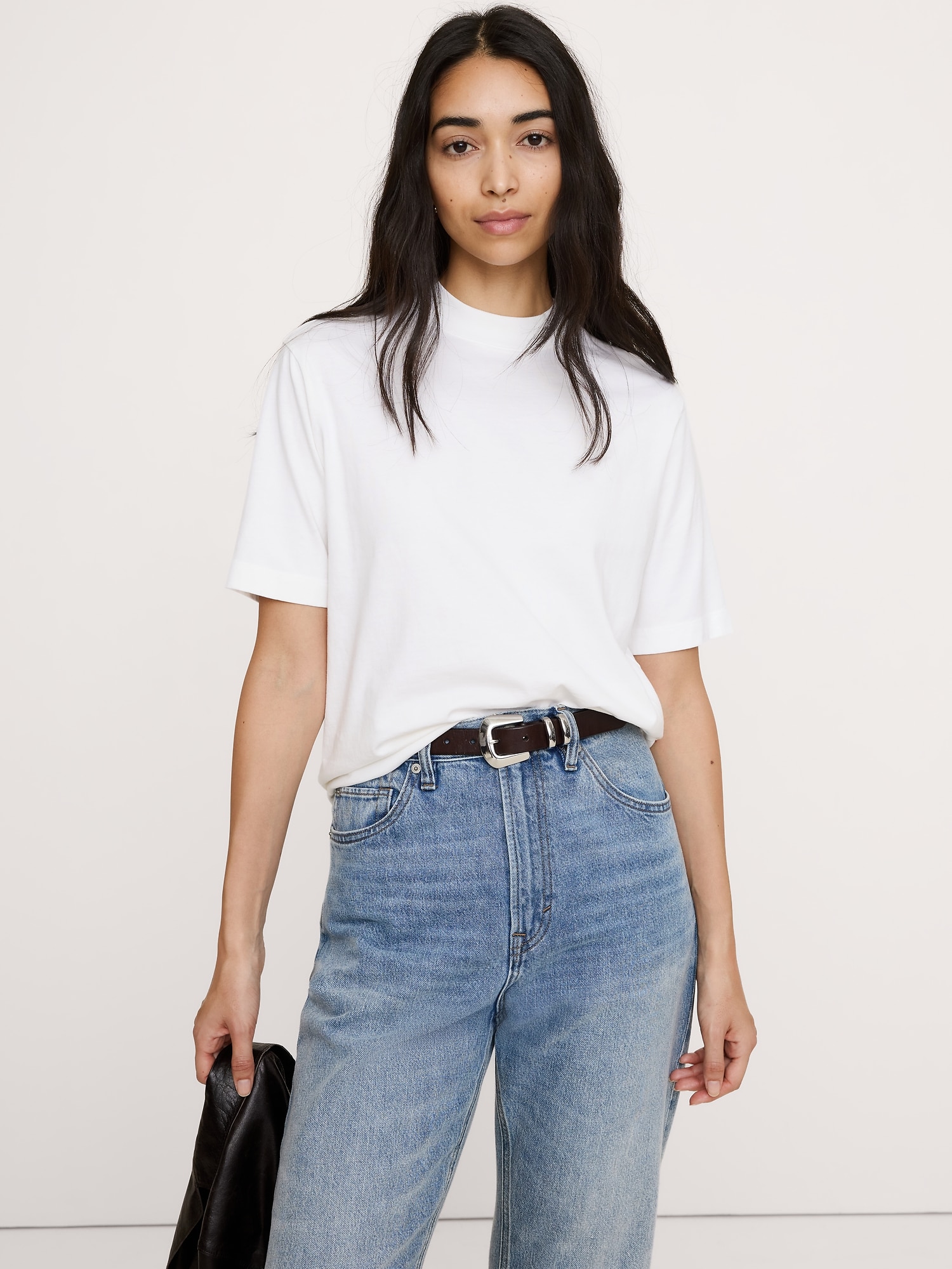 ヴィンテージ コットン モックネックTシャツ-2