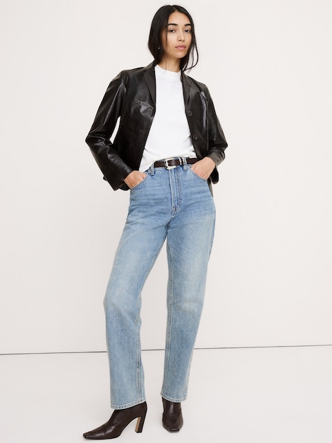 Vintage Cotton Mock-Neck T-Shirt