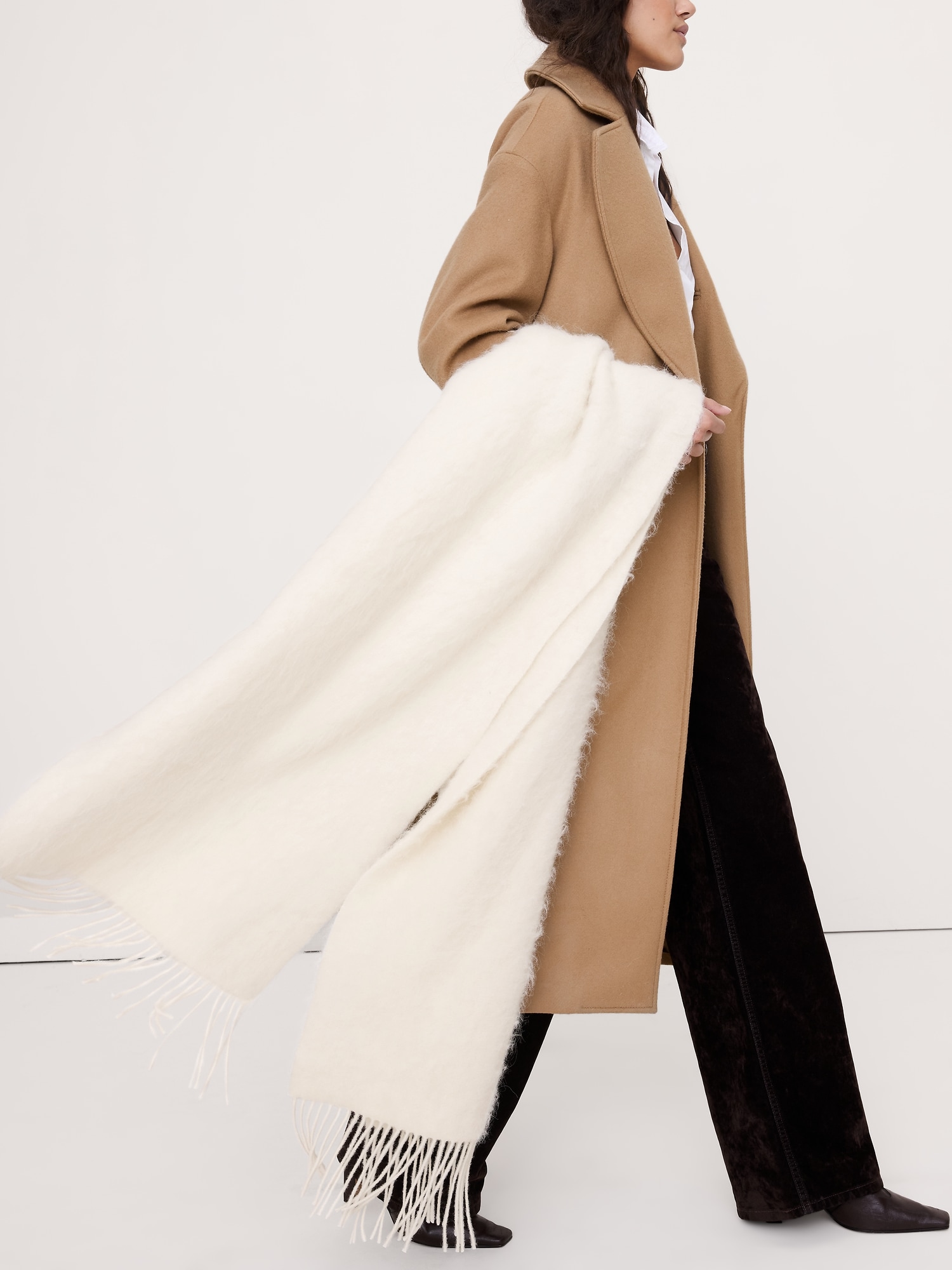 ブラッシュド アルパカウールブレンド スカーフ-1