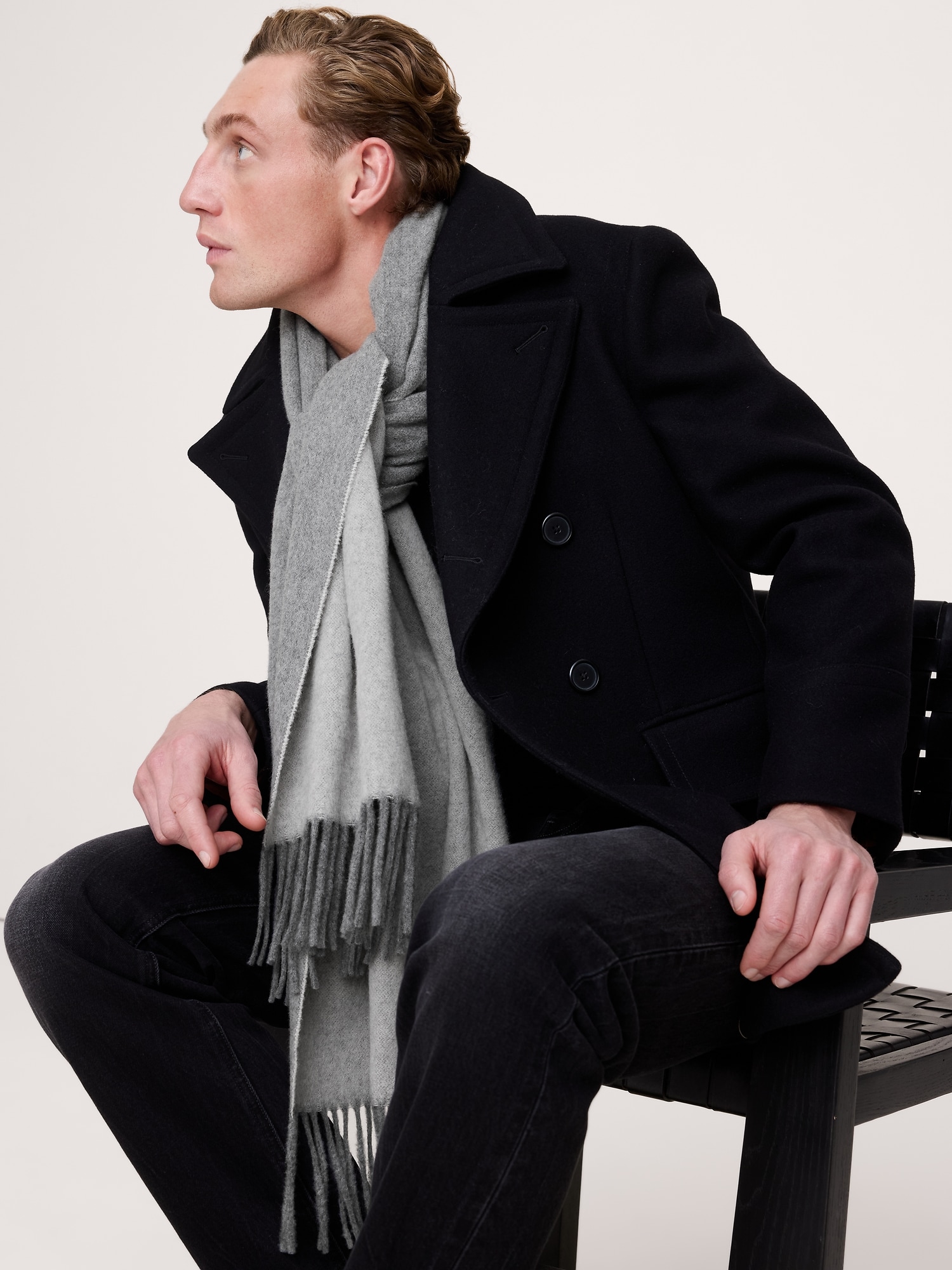 イタリアン ウール カシミヤ スカーフ-1