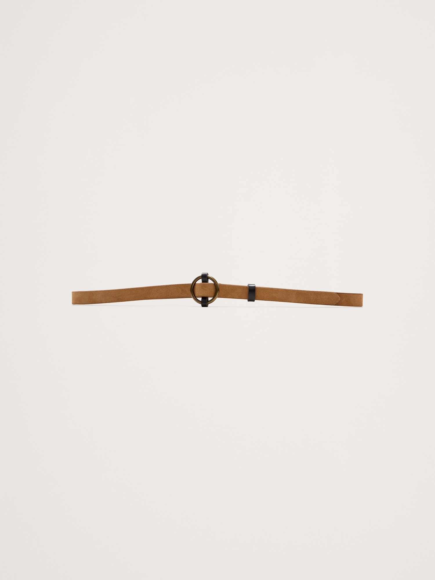 レザー サークルバックル スキニー ベルト-0