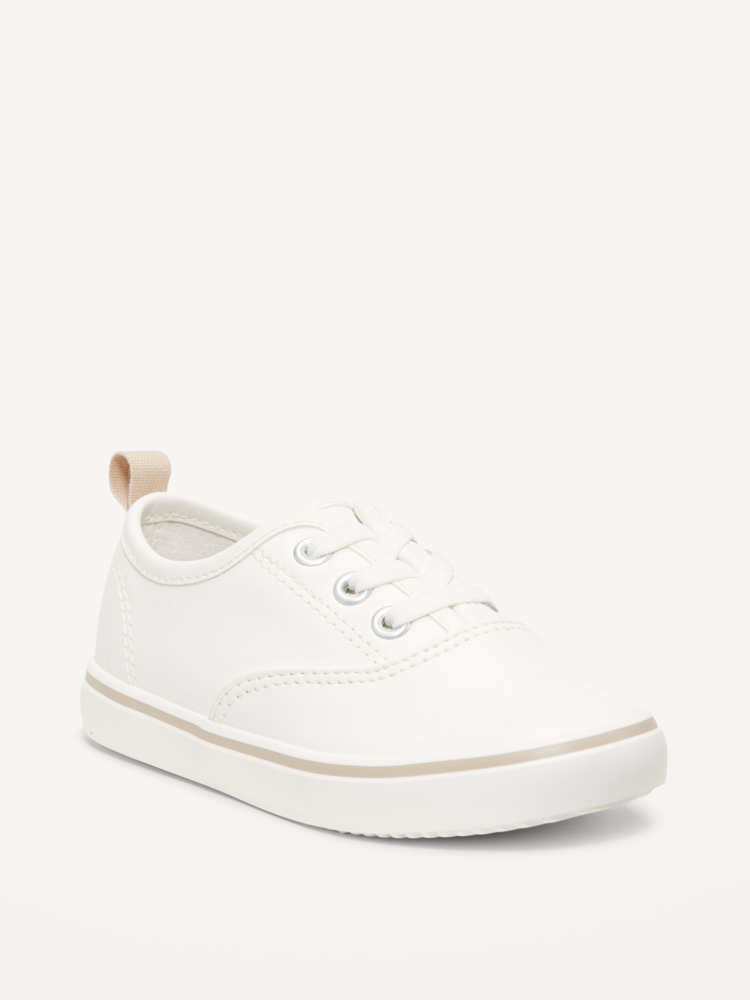Unisex Elastic-Lace Faux-Leather Sneakers for Toddler