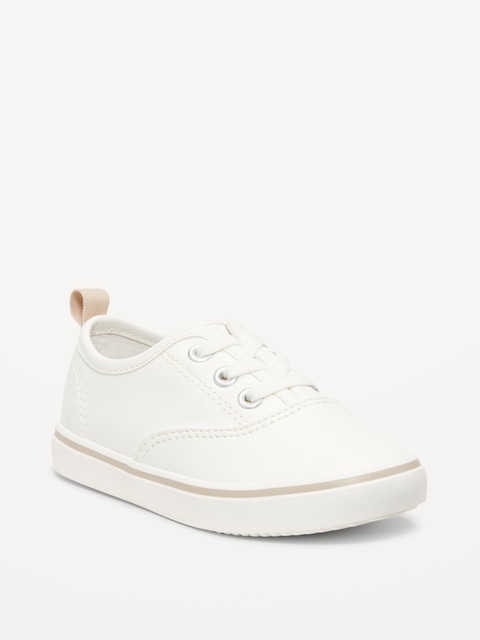Unisex Elastic-Lace Faux-Leather Sneakers for Toddler