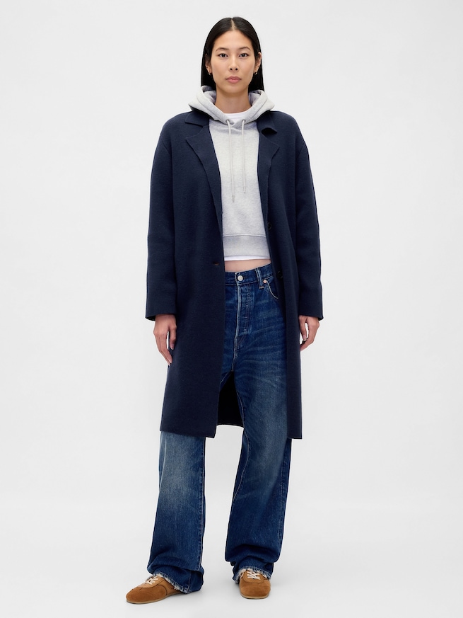 コットンブレンド カーディガンコート-1