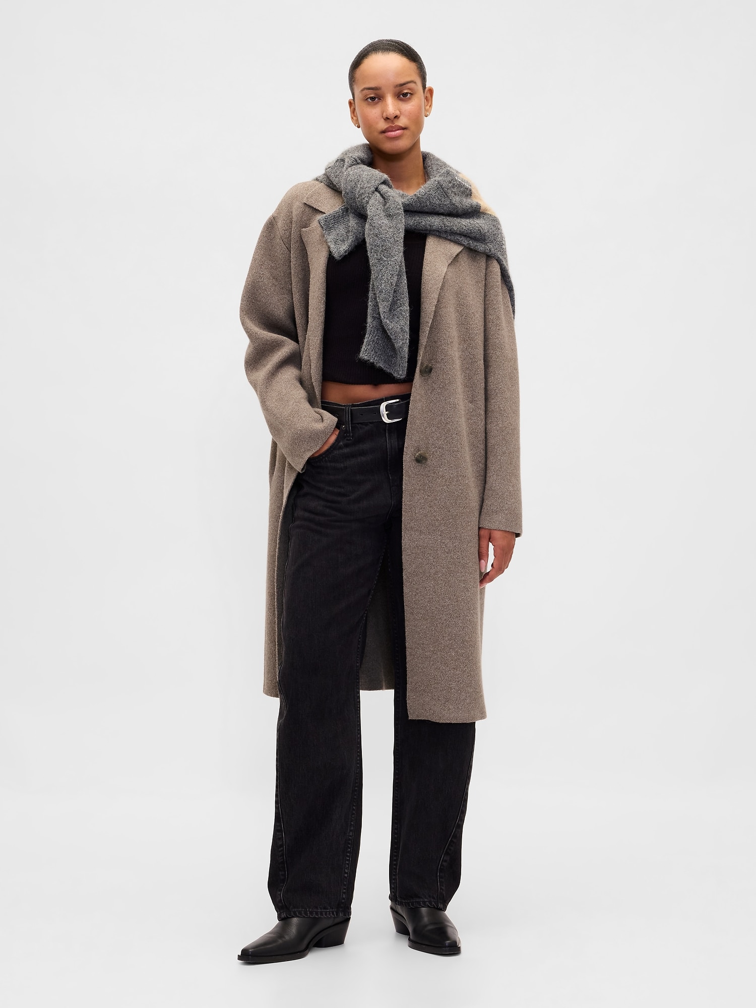 コットンブレンド カーディガンコート-1