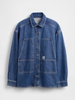 デニム オーバーサイズ ユーティリティ シャツジャケット-4