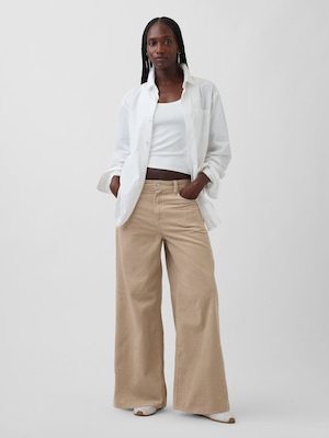 ミッドライズ コーデュロイ バギー ワイドパンツ