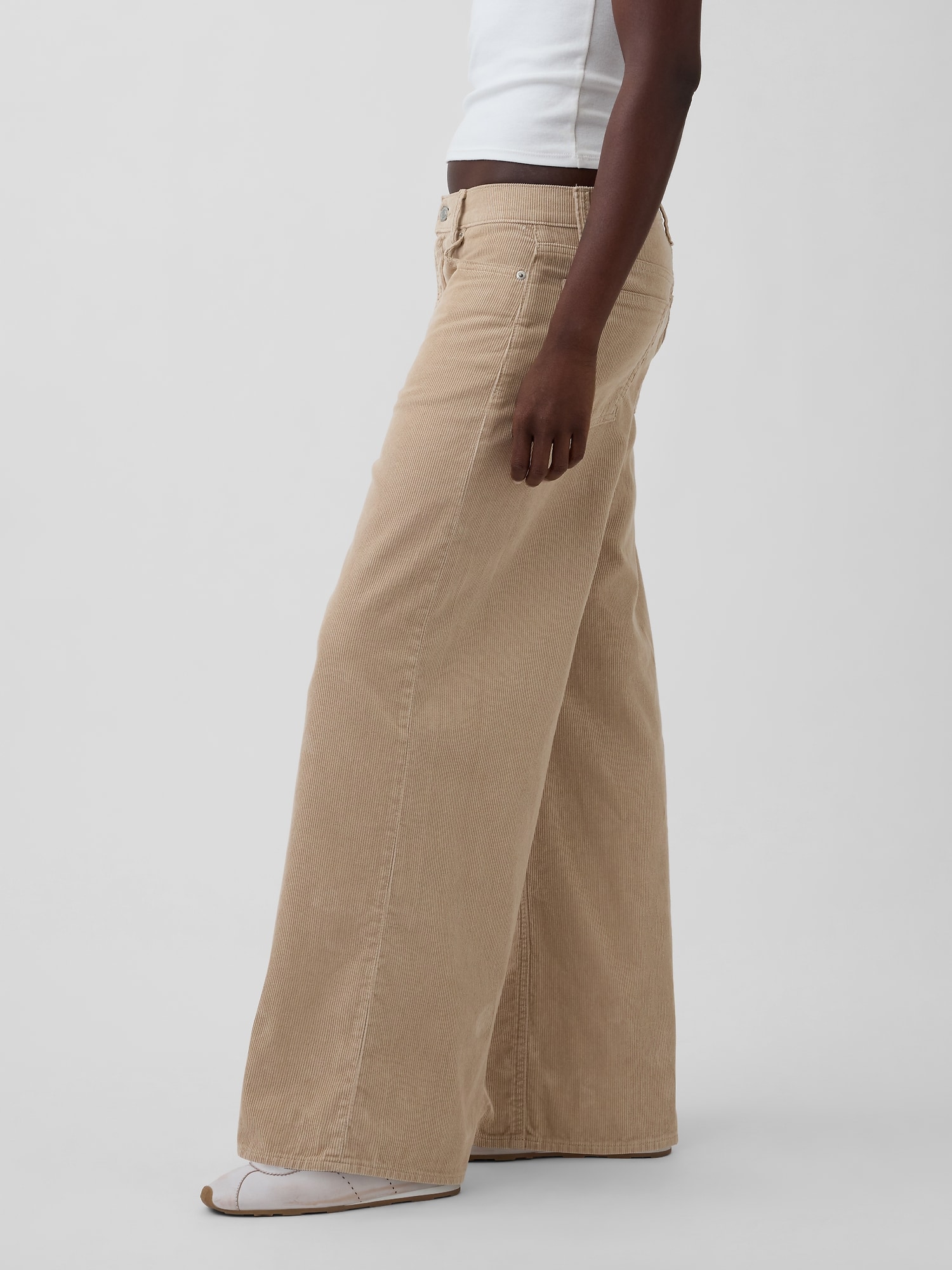 ミッドライズ コーデュロイ バギー ワイドパンツ-2