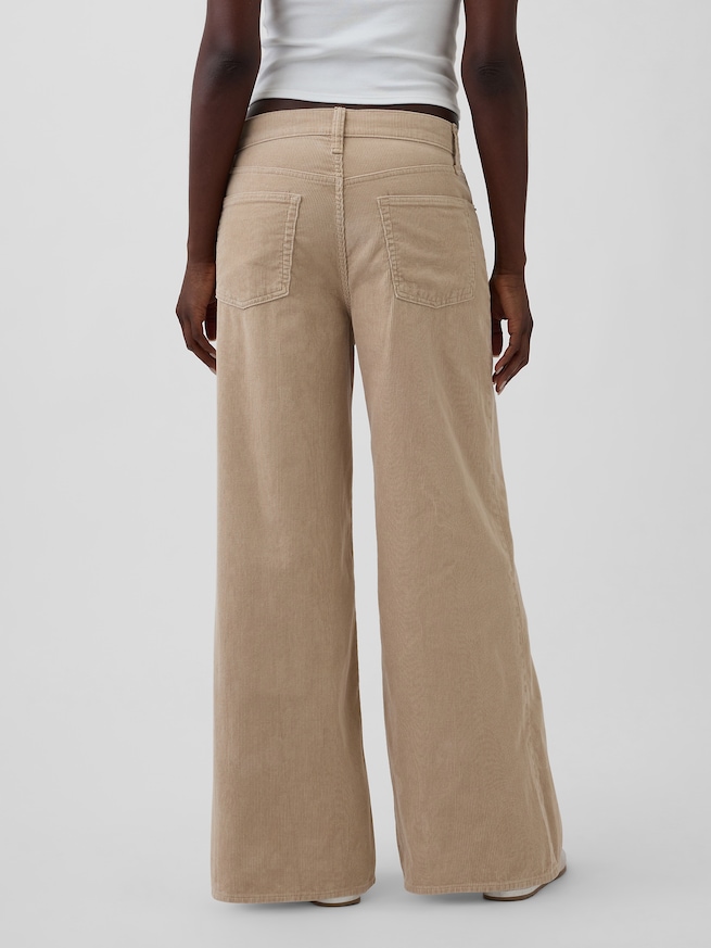 ミッドライズ コーデュロイ バギー ワイドパンツ-3