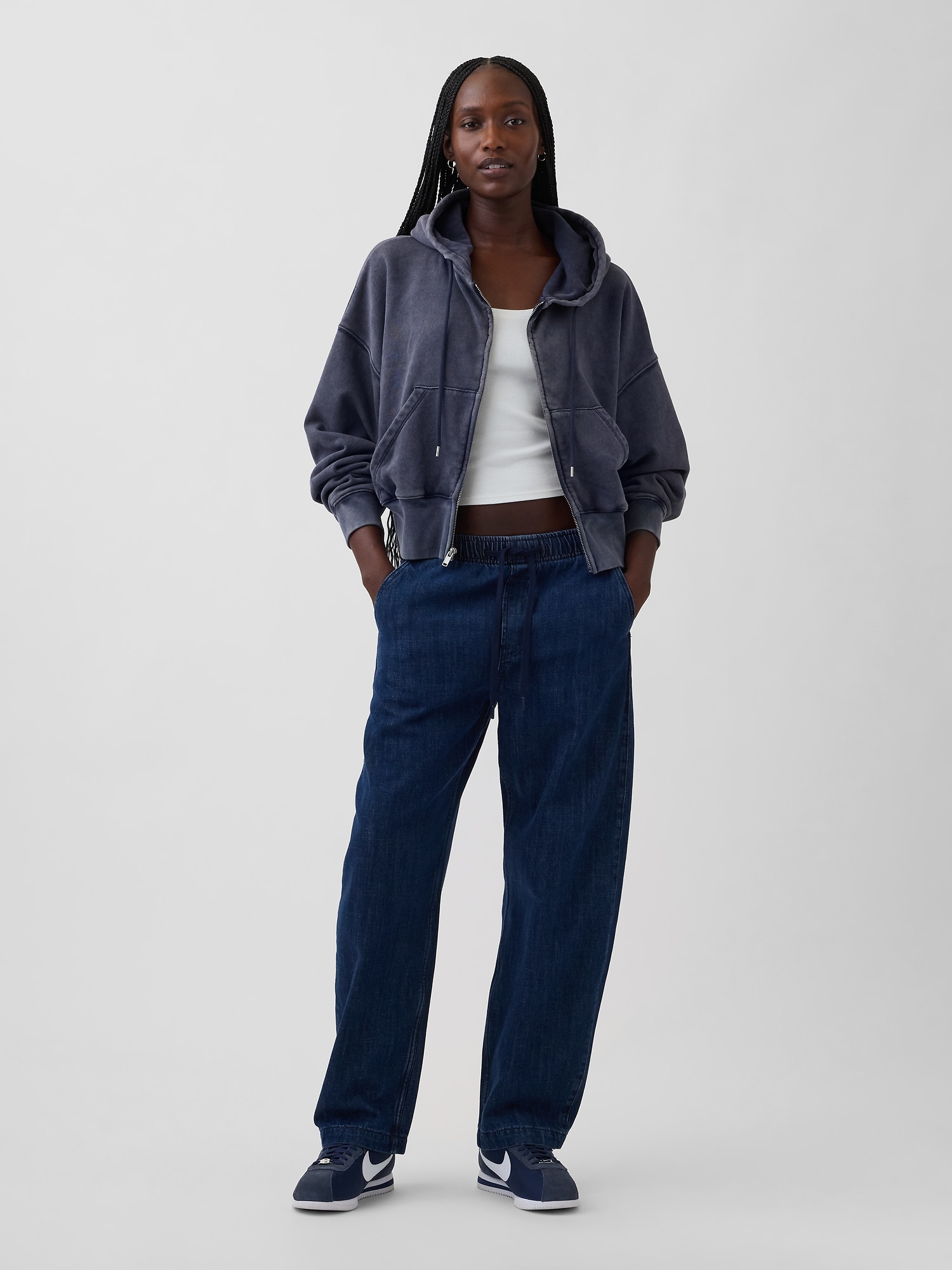High Rise Easy Barrel Jeans