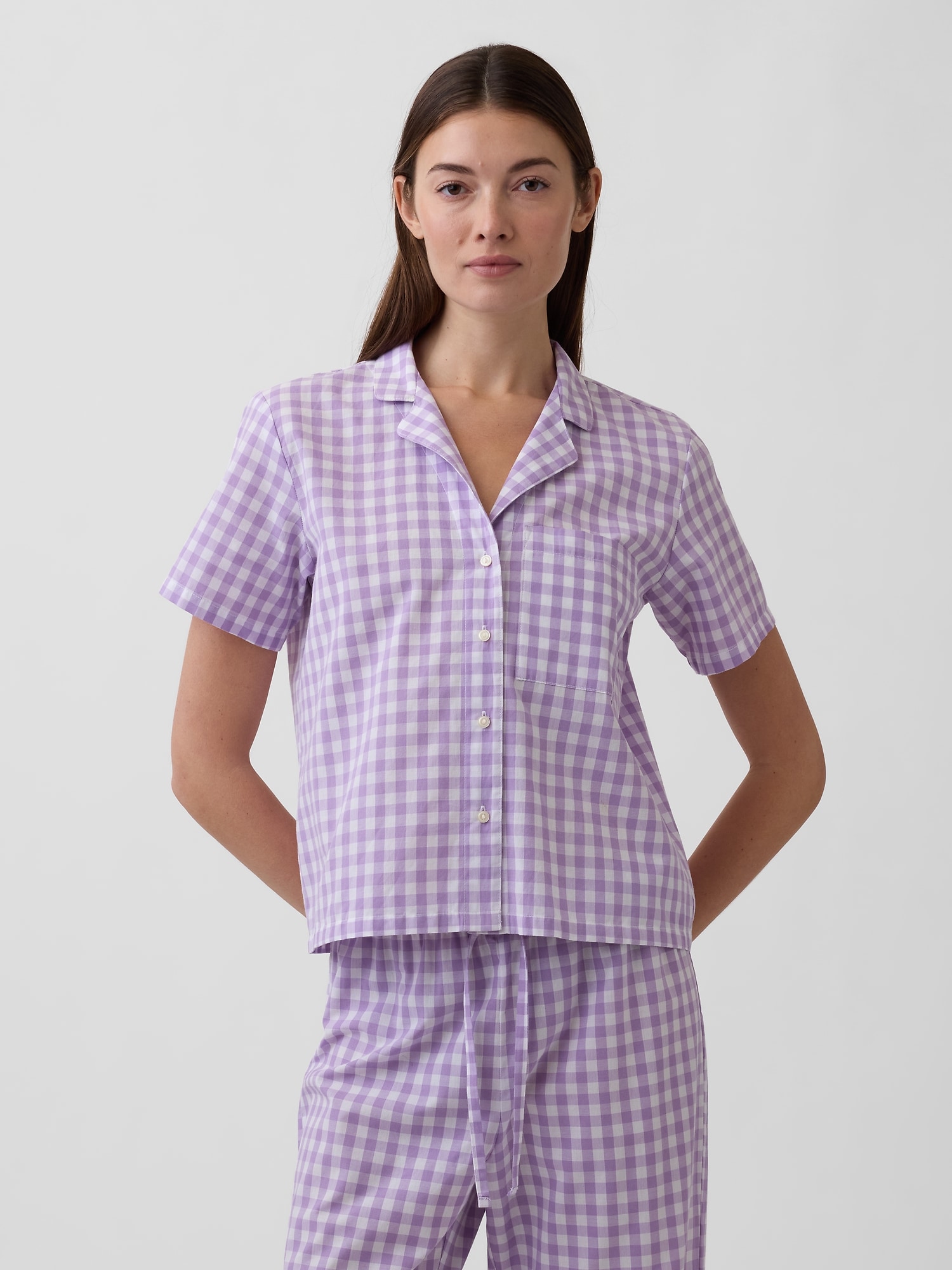Poplin pj shirt