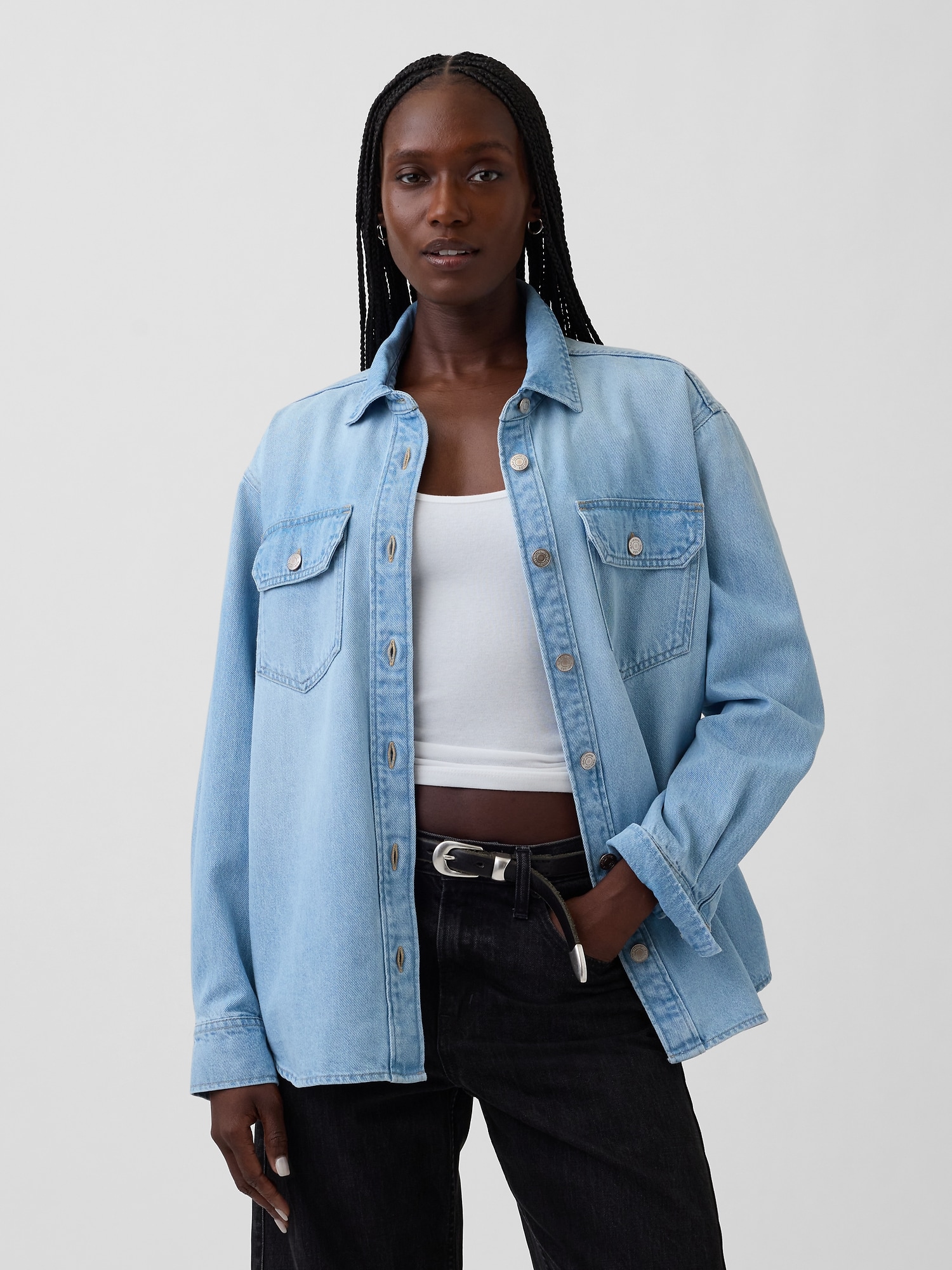 VESTE-CHEMISE WESTERN EN DENIM