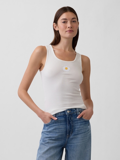 Gap Logo Ribbed Tank Top