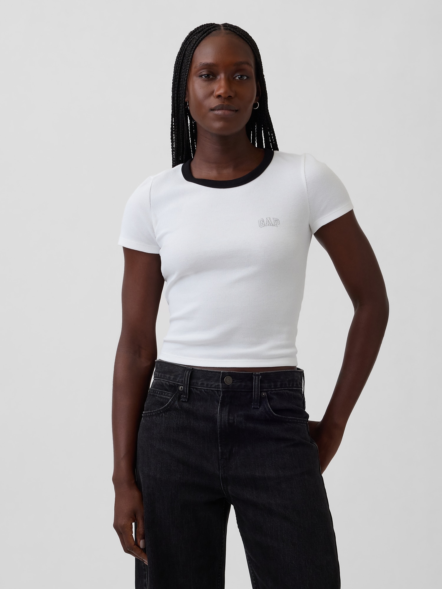 リブ GAPロゴ チビTシャツ-0