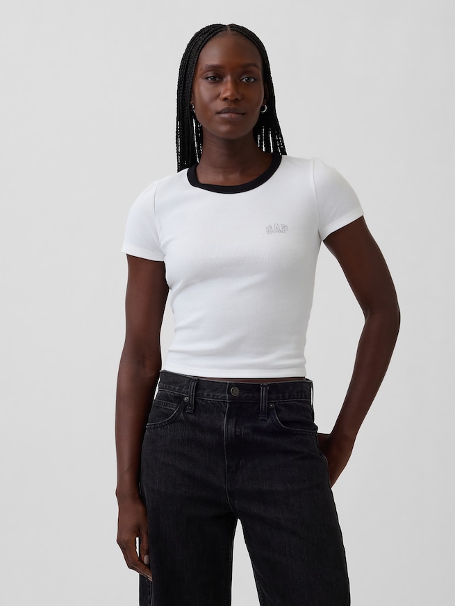 リブ GAPロゴ チビTシャツ-0