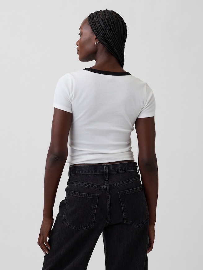 リブ GAPロゴ チビTシャツ-2