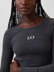 リブ クロップド GAPロゴTシャツ-3