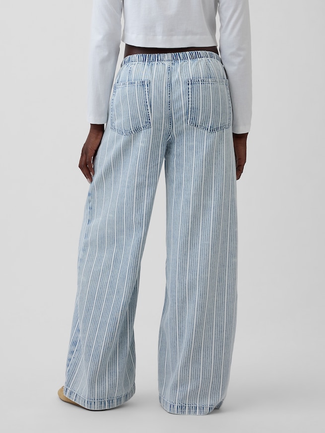 ミッドライズ ウルトラソフト イージーウエスト バギーデニム-3