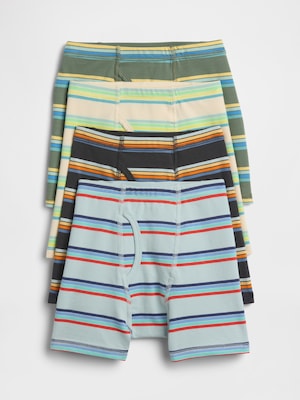 ストライプ ボクサーブリーフ 4枚セット (キッズ)
