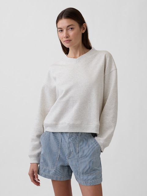 Oversized Wedge V-Neck Sweatshirt