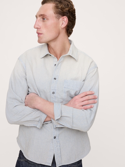 CHEMISE DÉCONTRACTÉE EN DENIM DÉLAVÉ