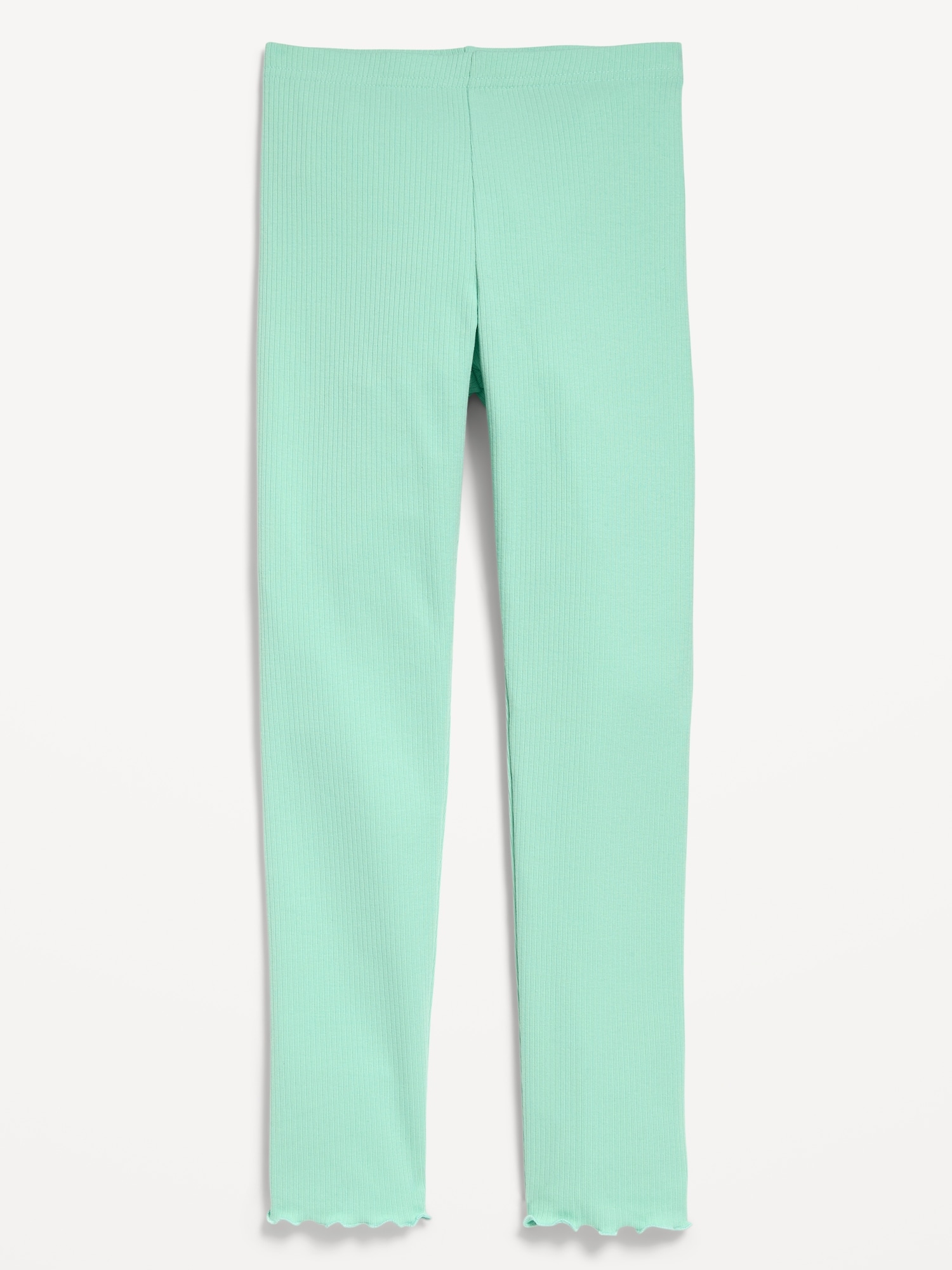 Ribbed Lettuce-Edge Leggings for Girls