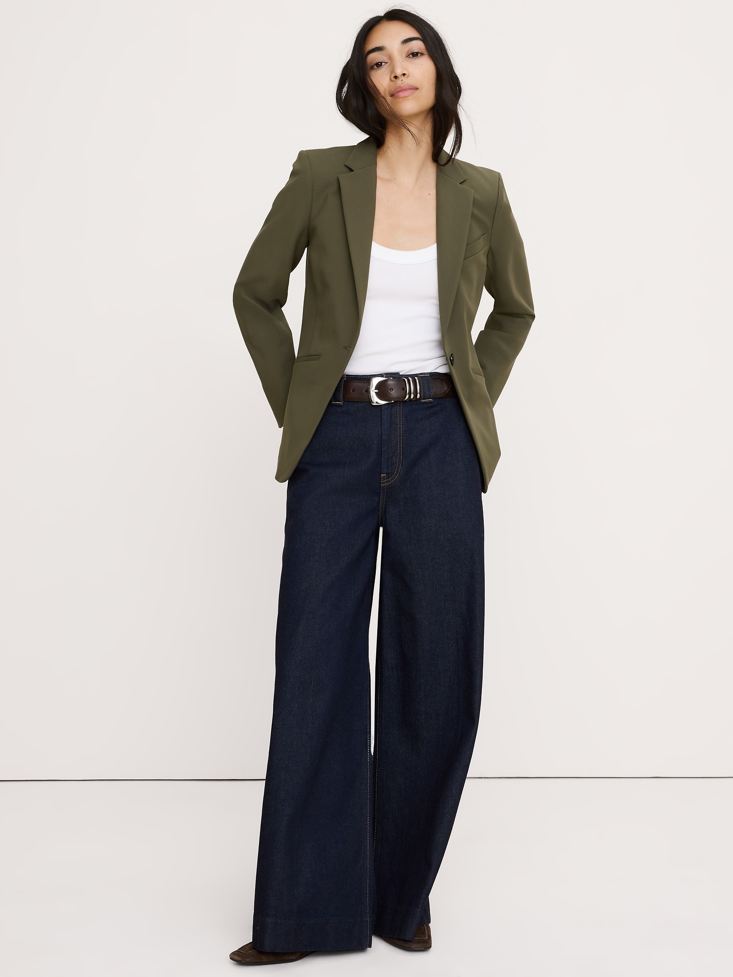 BLAZER ÉTROIT EN TISSU URBAIN EXTENSIBLE