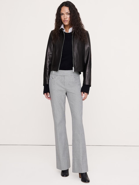 PANTALON ÉTROIT À TAILLE MI-BASSE JAMBE SEMI-ÉVASÉE - Pied-De