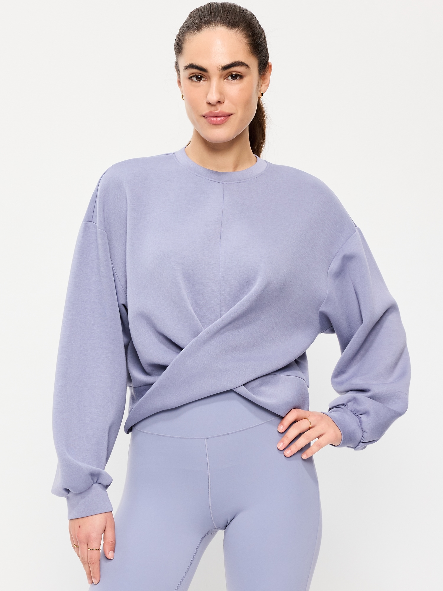Bounce Fleece Twist-Front Sweatshirt