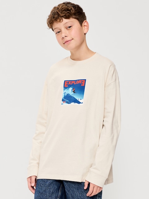 Oversized Long-Sleeve Graphic T-Shirt for Boys
