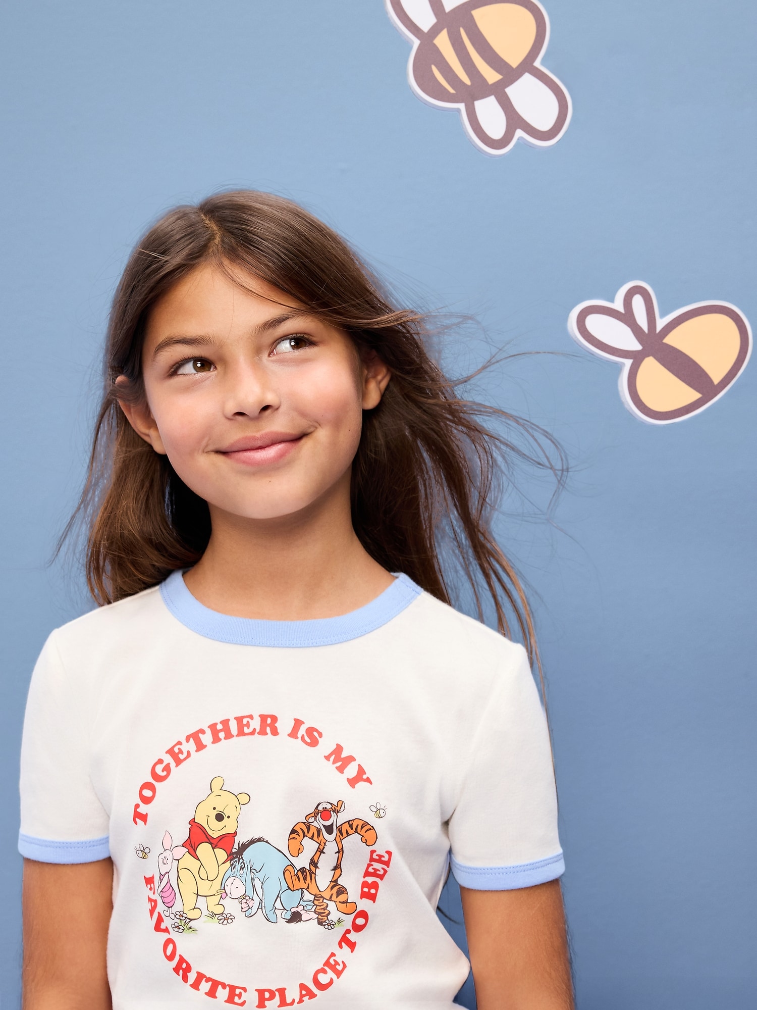 Old Navy x Disney Winnie the Pooh Fitted Graphic Ringer T-Shirt for Girls