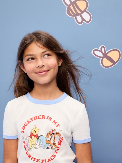 Old Navy x Disney Winnie the Pooh Fitted Graphic Ringer T-Shirt for Girls
