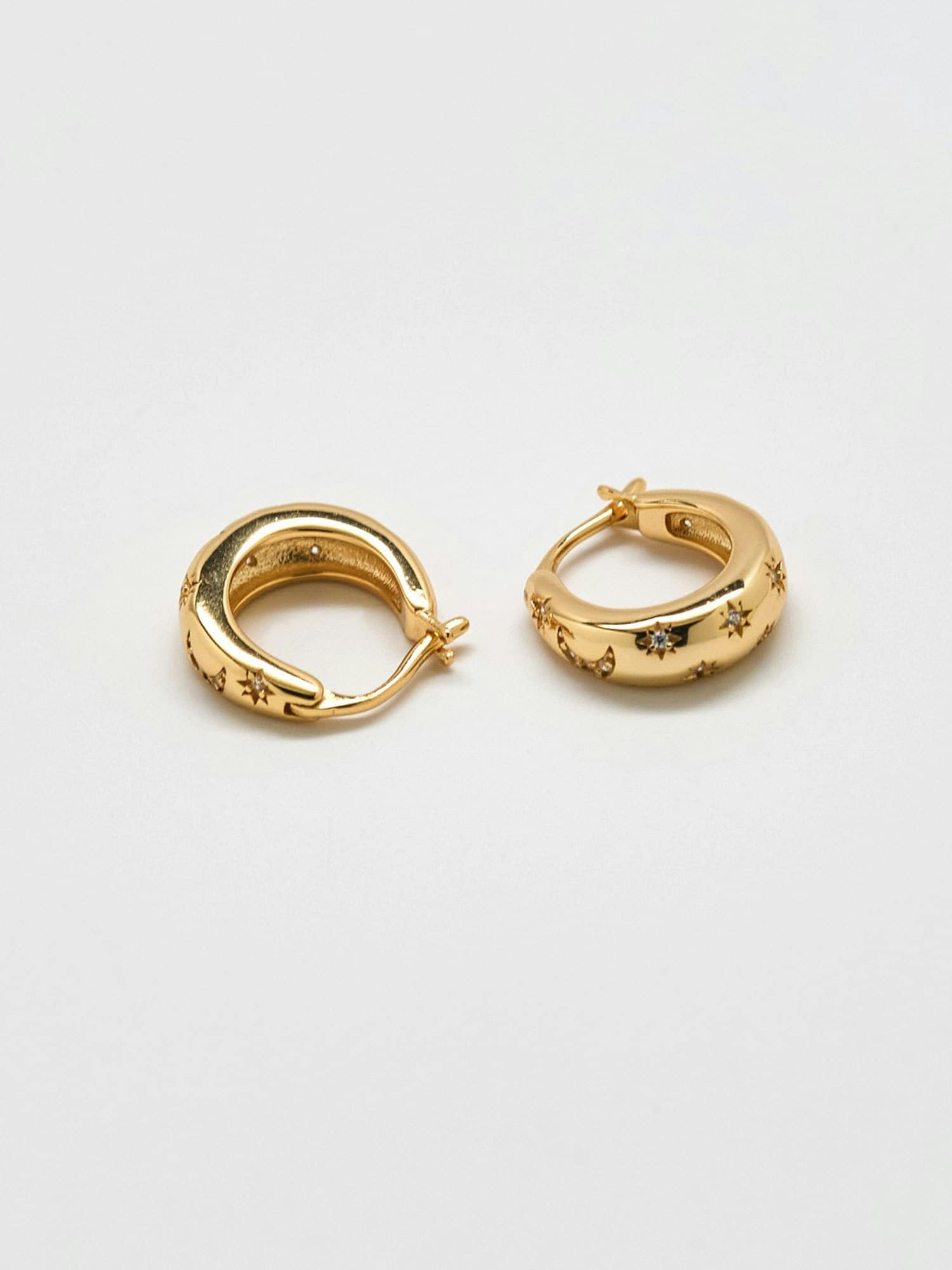 Admiral Row Moon And Star Gold Hoop Earrings