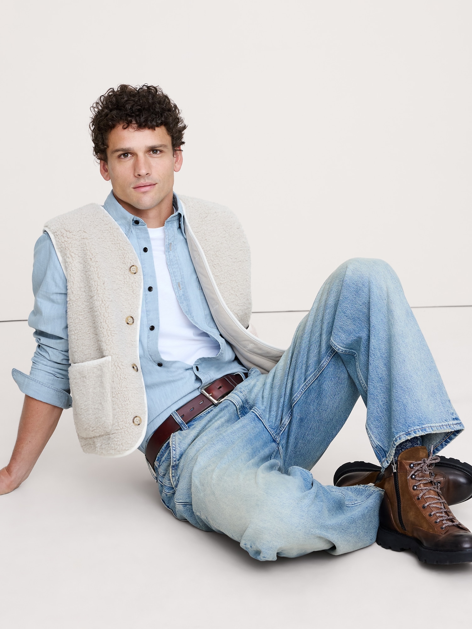 スタンダードフィット シャンブレーシャツ-2