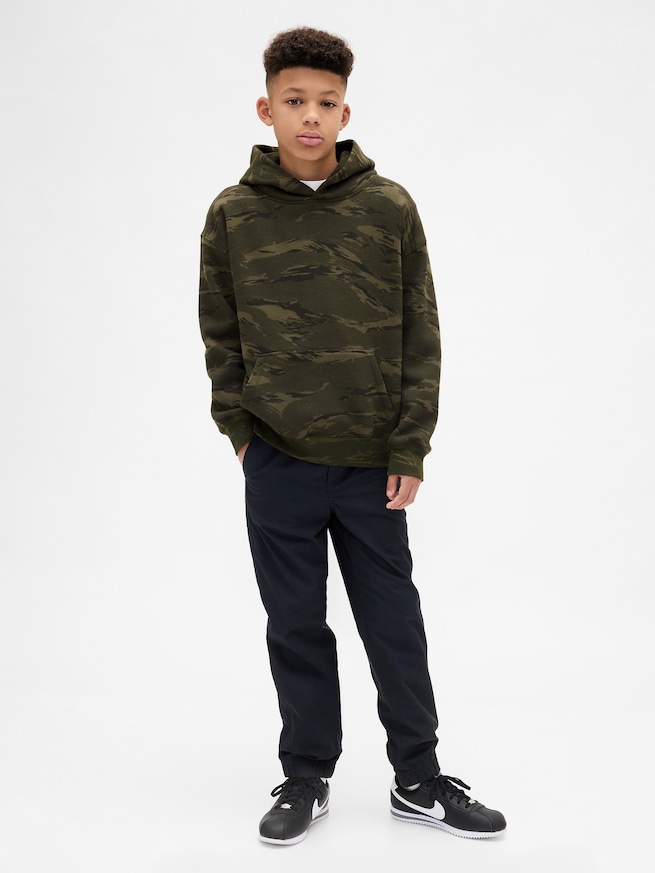 裏地付き ポプリンリラックスフィット ジョガーパンツ (キッズ)-0