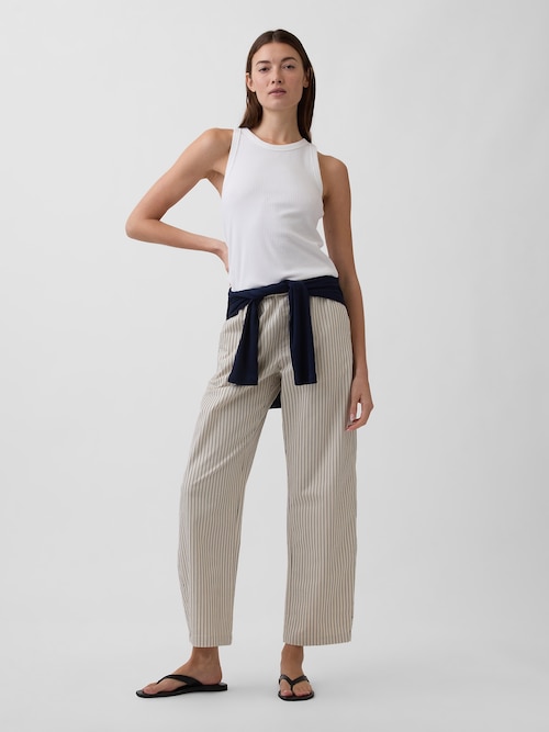 ハイライズ イージーウエスト バレルカーキパンツ