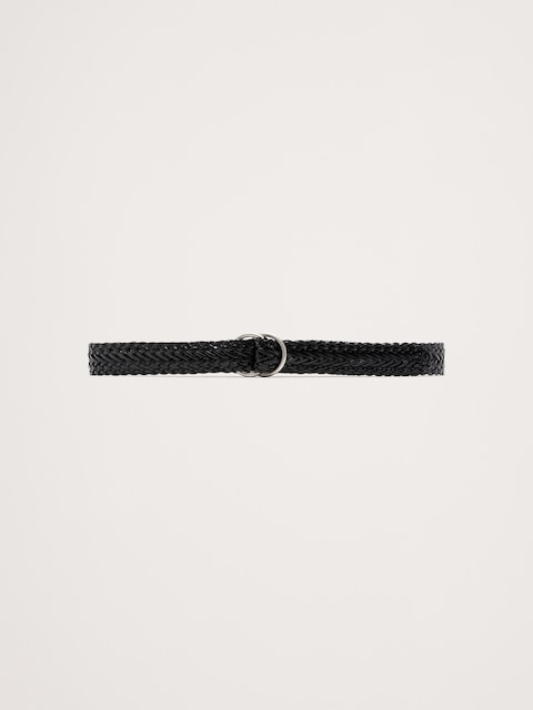CEINTURE FINE EN CUIR TRESSÉ