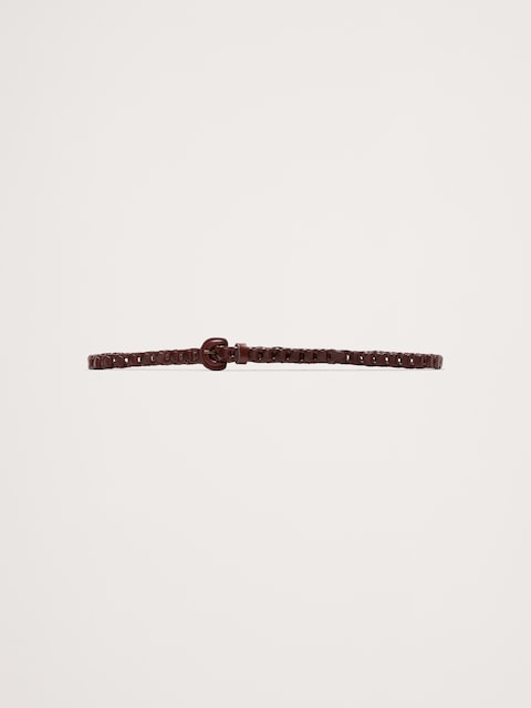 CEINTURE FINE EN CUIR TRESSÉ