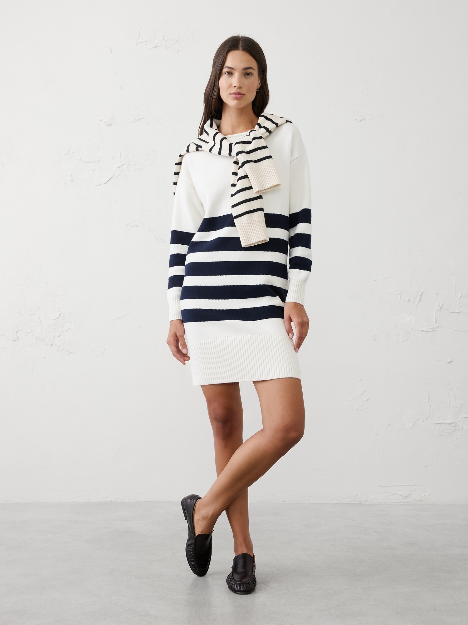 Boatneck Mini Sweater Dress