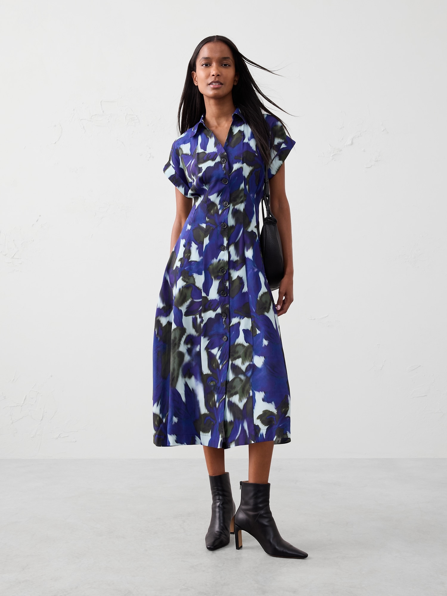 Twill Midi Shirtdress