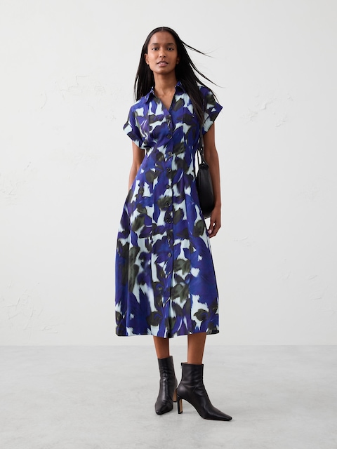 Twill Midi Shirtdress