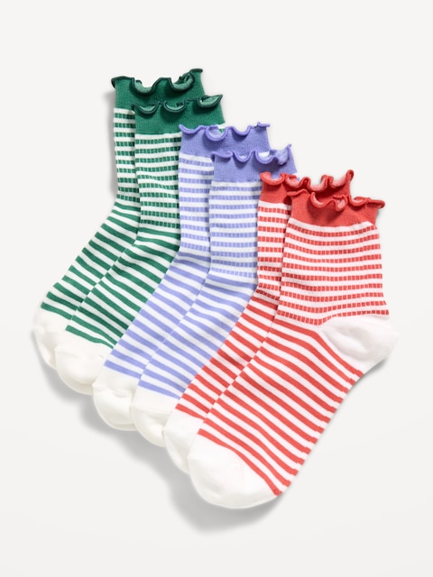 CHAUSSETTES À VOLANTS POUR FEMME (PAQUET DE 3 PAIRES)