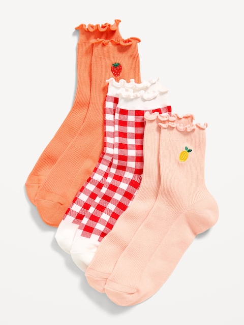 CHAUSSETTES À VOLANTS POUR FEMME (PAQUET DE 3 PAIRES)