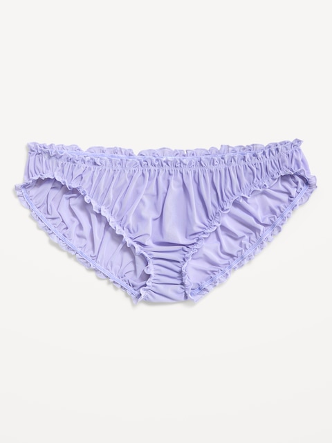 Ruffle-Edge Mesh Hipster Underwear