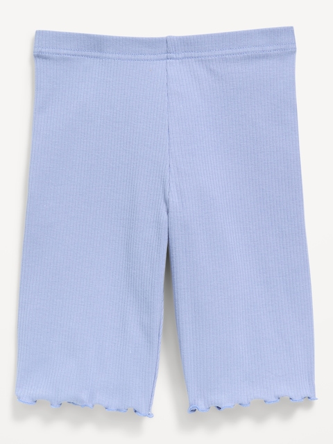 Ribbed Lettuce-Edge Biker Shorts for Girls