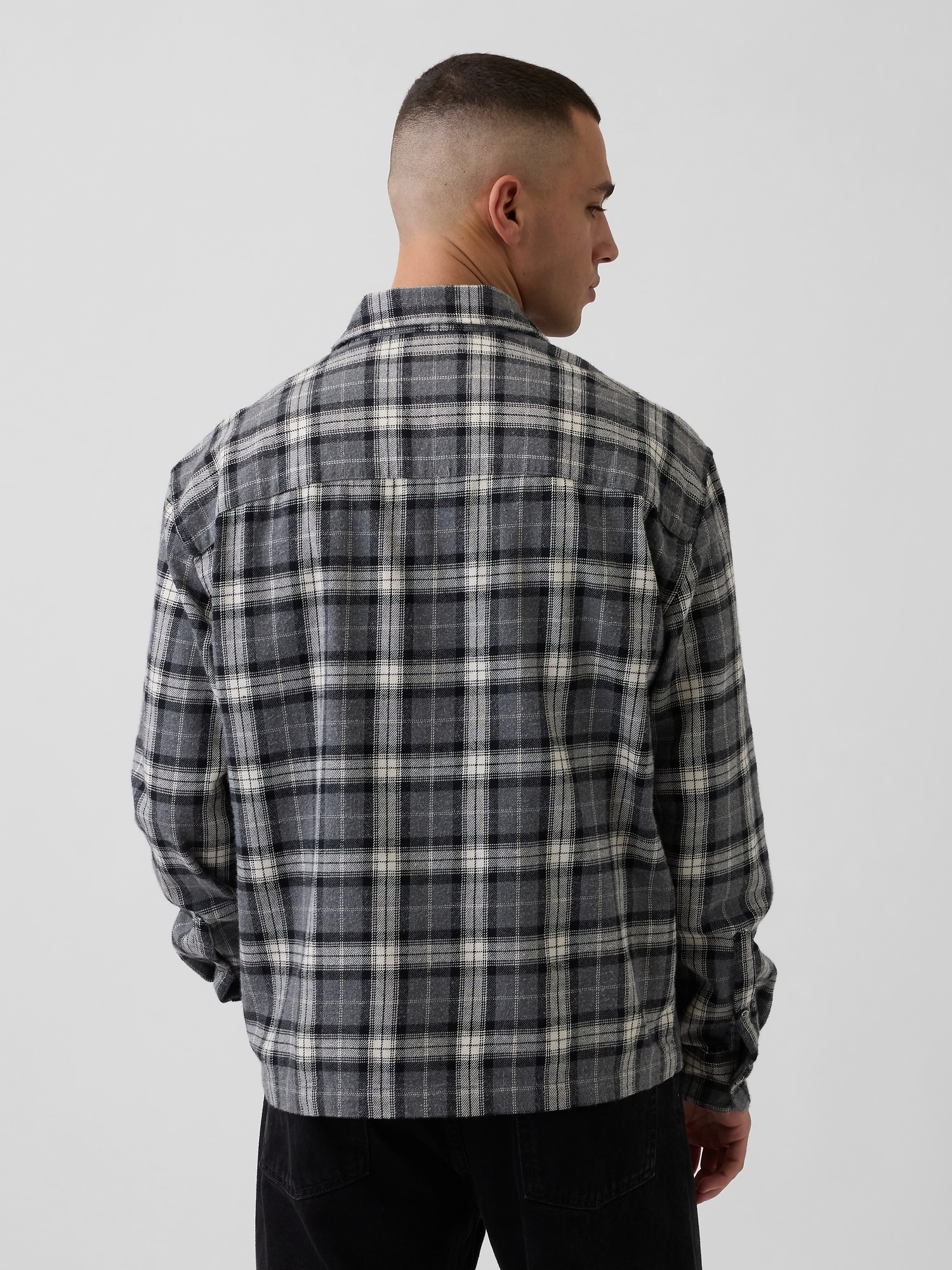 Organic Cotton Relaxed Flannel Shirt