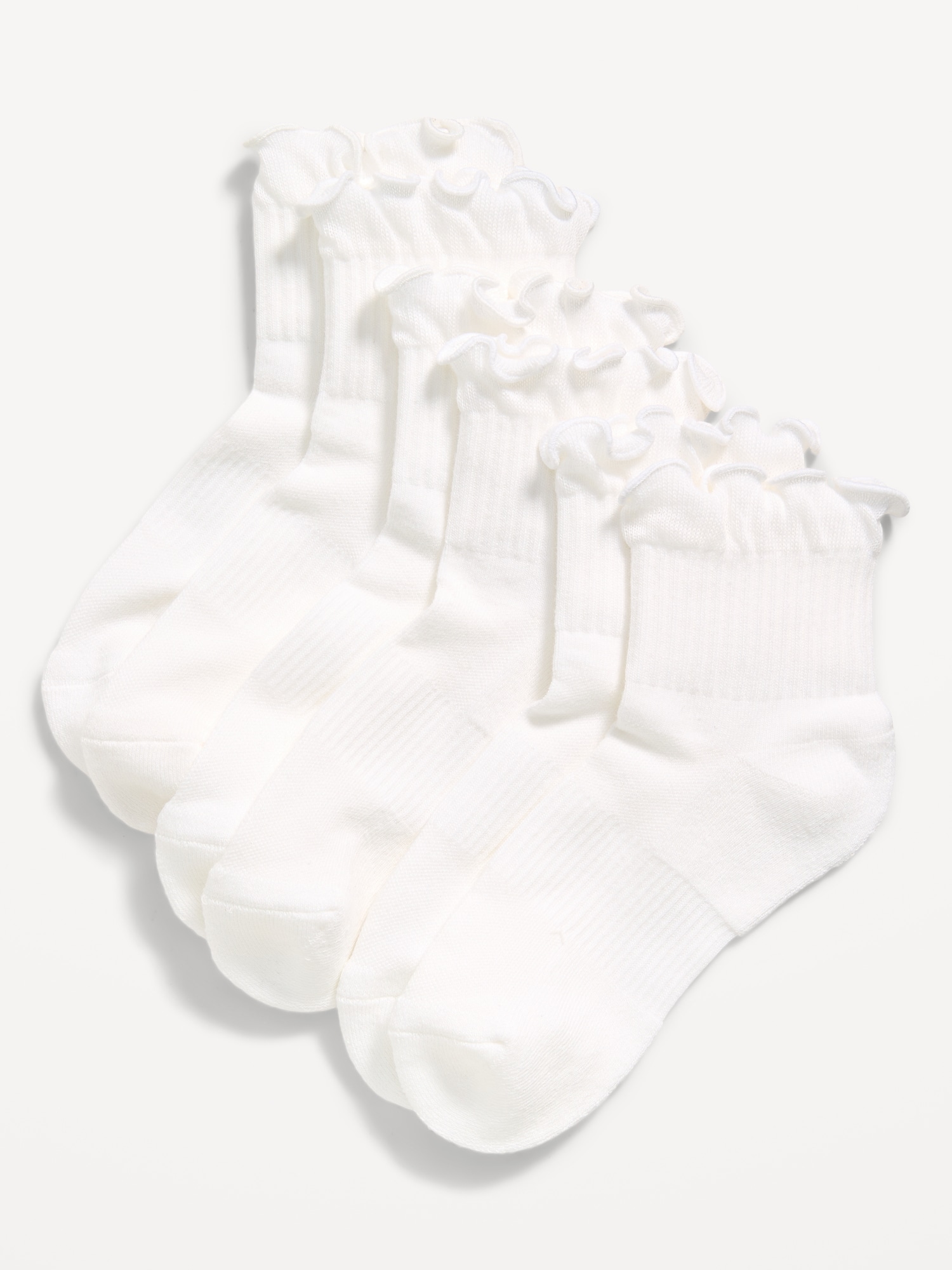 CHAUSSETTES DE SPORT À VOLANTS POUR FILLE (PAQUET DE 3 PAIRES)