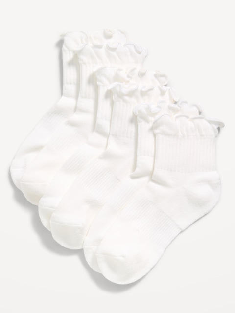 Ruffled Athletic Socks 3-Pack for Girls